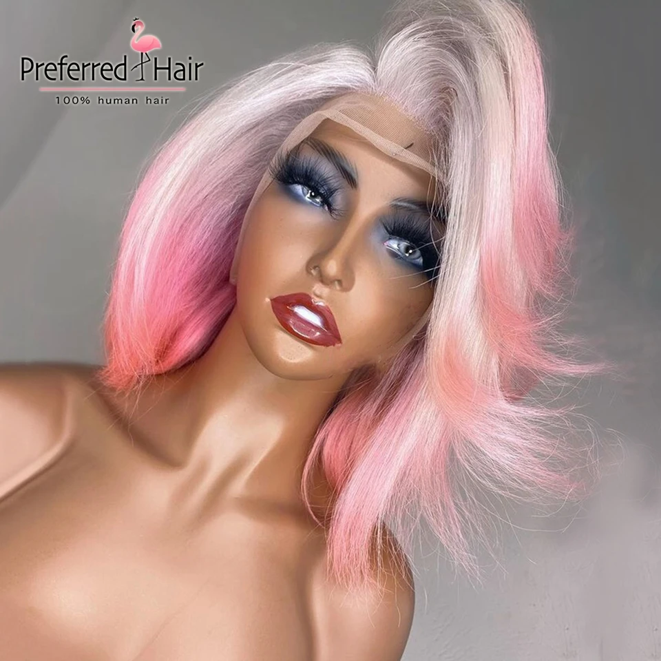 Предпочтительный зеленый парик Омбре бразильский Реми красный короткий