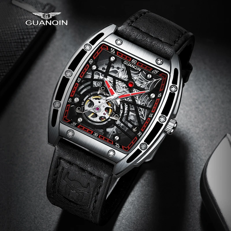 

2022 GUANQIN Luxury Fashion Sapphire Mechanical Automatic Watch Men's Watch Stainless Steel Hollow Tourbillon Men's Accessories
