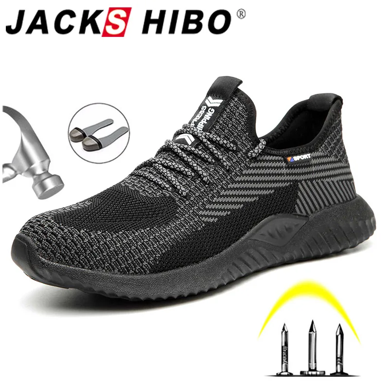 JACKSHIBO/Осенняя защитная Рабочая обувь для мужчин; мужские ботинки с противоскользящим стальным носком; обувь для строительства; безопасные ботинки; рабочие кроссовки