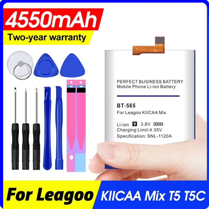 Сменные батареи для смартфона Leagoo KIICAA Mix T5 T5C 4550 мАч + Бесплатный gfit|Аккумуляторы