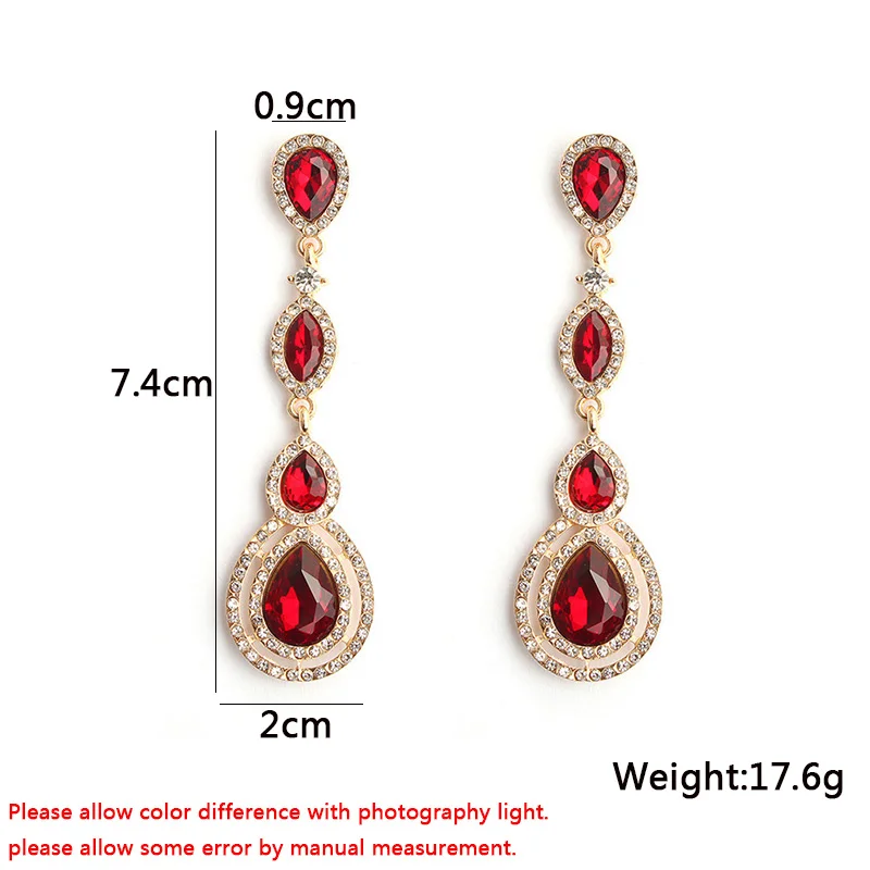 Kristall-Ohrringe mit langem Hängeelement für Damen, Wassertropfen-Design, vollständig mit Strasssteinen besetzt, modischer Ohrschmuck. – Detail 8