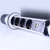 KEKA EU Plug 2/3/4/5 power Kitchen Table Electrical Socket Desktop Sockets Power 1 Led+2 charge USB Aluminum Shelf ► Photo 3/5