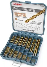 

Hi-Spec HSS Metal Drills Titanium, Metric Metal Drill Bits Set,1-10mm Twist Drill Bit For Metal Wood Plastic Drill Accessory Set