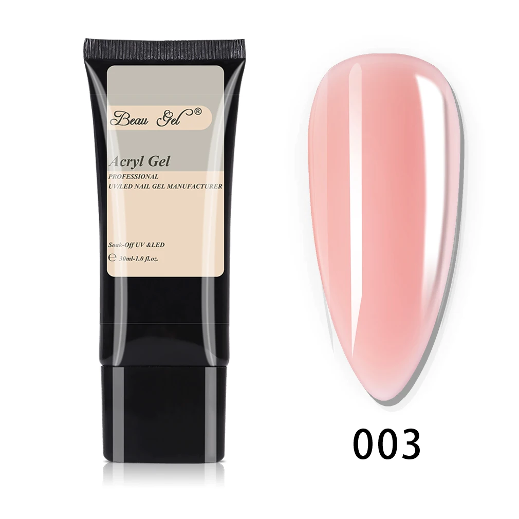 003-30ML Beau Gel 30ml Soak off Polygel Acrylic UV Gel Quick Building Finger UV Builder Gel Tips Enhancement Slip Solution Nail Art - Цвет: 003-30ML
