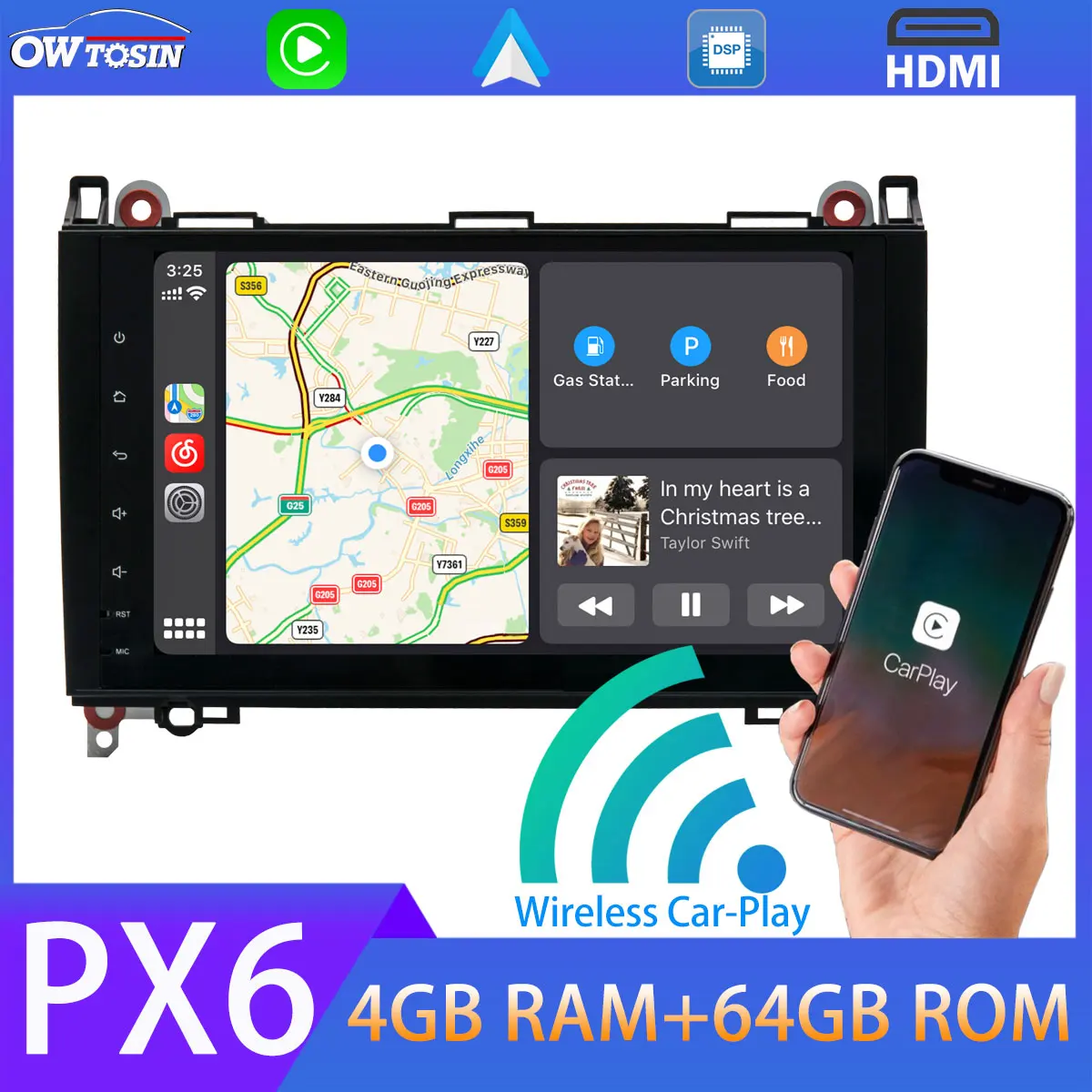 Автомобильный мультимедийный плеер 9 дюймов Android 10 TDA7850 5 портов USB для Mercedes Benz Viano