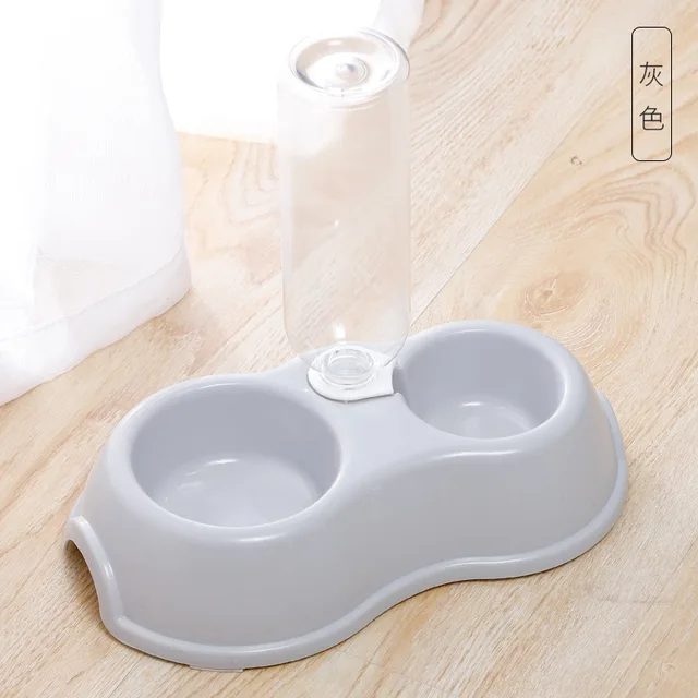 Non-Slip Pet Dogs Cats Double Bowls Food Water Feeder  Dispenser For Dogs cat Drinking Bowl For Cats Feeder pet Product Supplies gray