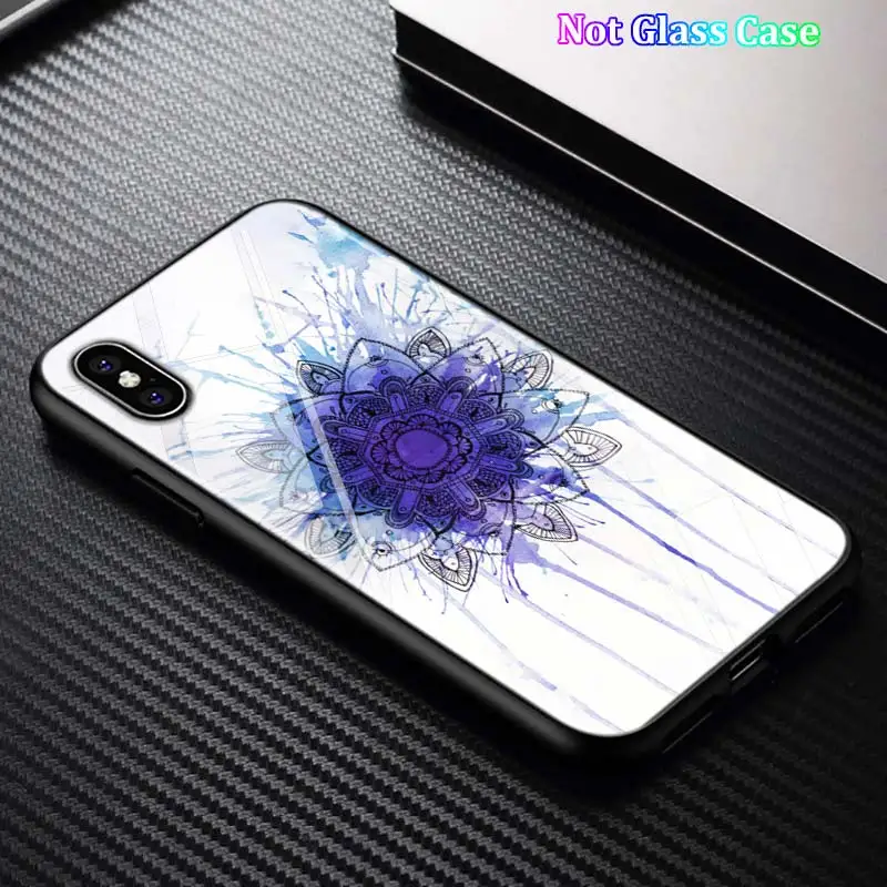 Черный чехол Мандала чакра Йога для iPhone 11 11Pro X XR XS Max для iPhone 8 7 6 6S Plus 5S 5 SE глянцевый чехол для телефона - Цвет: Style 14