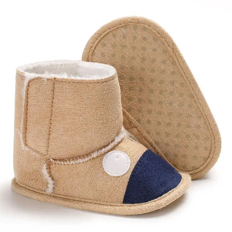 Зимняя детская обувь; теплая плюшевая От 0 до 2 лет для мальчиков и девочек; уличные детские ботинки; Мокасины младенческие