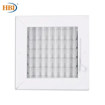 

HBI W6"*H6" Adjustable Blade White Curved-blade Ceiling/Sidewall Air Register Vent Cover Diffuser Heavy Duty Stamped Steel