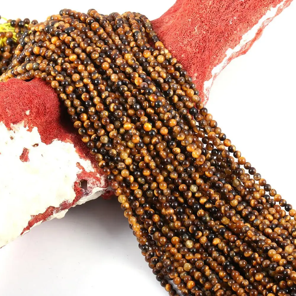Großhandel Natursteinperlen Tigerauge Steinperlen für Schmuckherstellung Perlenarbeit DIY Halskette Armband Zubehör 2mm 3mm