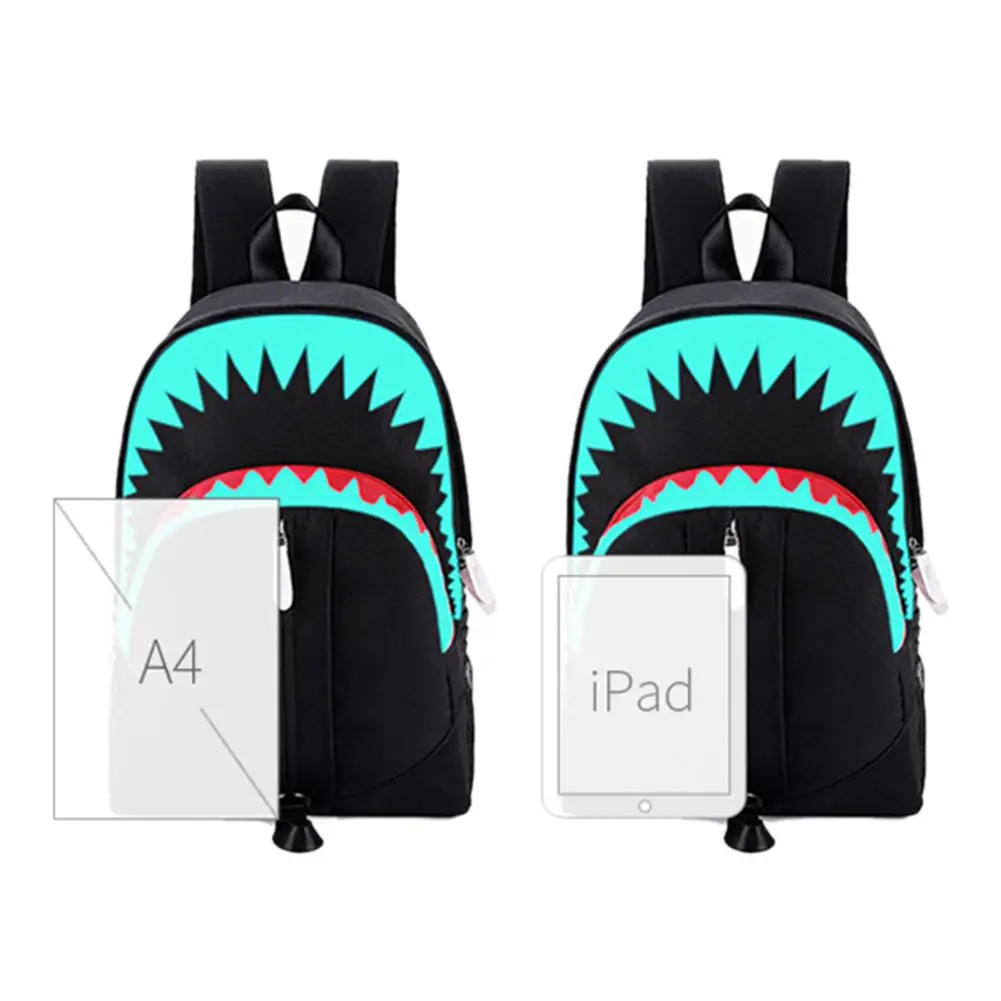 С USB functionдетские водонепроницаемые Рюкзаки большой рот Акула Книга сумка Детская плечевая сумка ранец, рюкзак с отражающими вставками