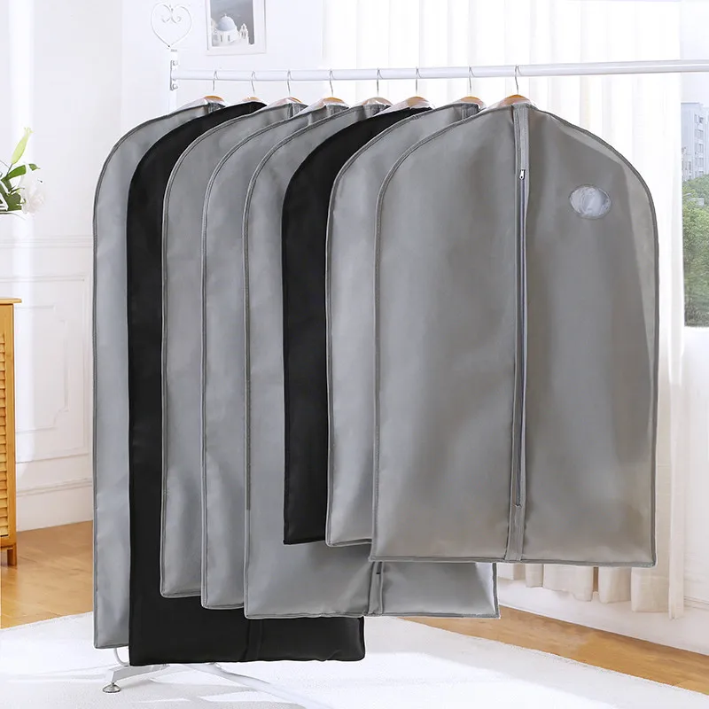 

luluhut Wardrobe clothing cover Non-woven closet garment bag suit cover with clear window Dress cover with zipper,Cover for Coat