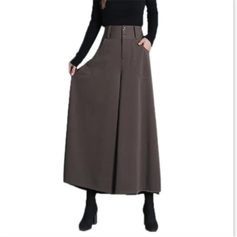 Fashion Women Pants Spring Autumn Wide Leg Trouser For Women High Waist Loose Button Pants Plus Size 4xl Outwear OL H286