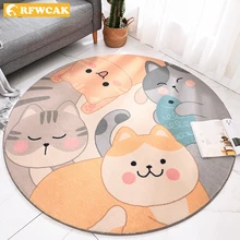 RFWCAK Противоскользящий мультфильм круглый ковер компьютерный стул коврик детский коврик для гостиной Детская спальня коврик с зайцем украшение в детскую комнату
