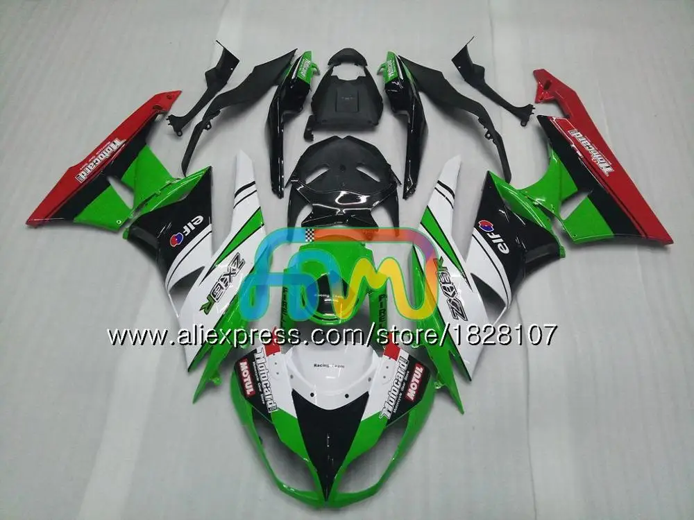 Корпус для KAWASAKI ZX636 ZX600 ZX-6R ZX 6R ZX 636 600CC 9BS. 0 ZX-636 ZX6R 09 10 11 12 2009 2010 2011 2012 обтекатель зеленого, красного, черного цвета - Цвет: No. 18