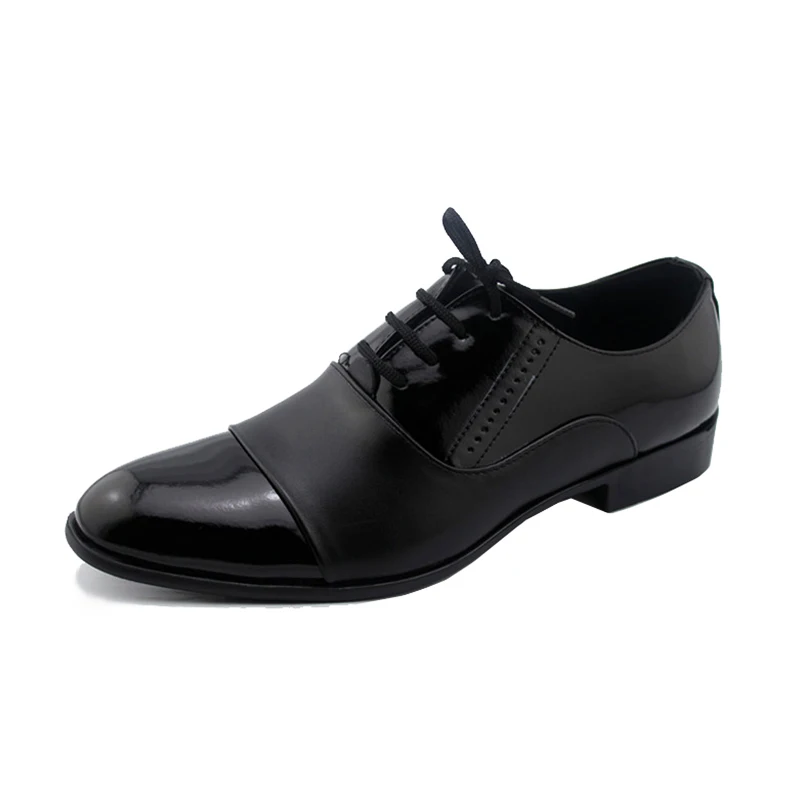 Новая Осенняя модная мужская офисная обувь Мужские модельные туфли из лакированной кожи белые черные мужские туфли-оксфорды из мягкой кожи для свадебной вечеринки