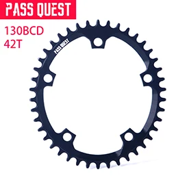 Пройти QUEST 130BCD овальное кольцо цепи велосипеда MTB Велосипедное колесо цепной передачи 42 T-52 T велосипедная звездочка - Цвет: 42T