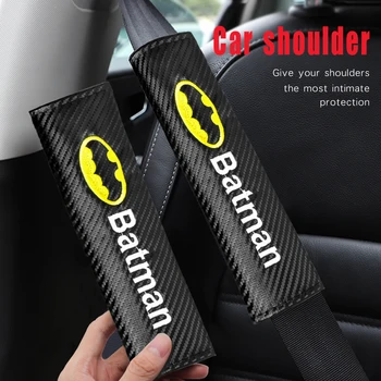 

Car Seat Belt Pads Batman Emblem Seat Shoulder Strap Pad Cushion Cover For Skoda BMW Audi Peugeot Kia Auto Styling Accessories