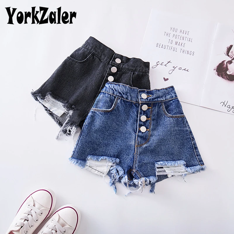 Yorkzaler/2 цвета короткие джинсы для девочек рваные джинсовые штаны Повседневные