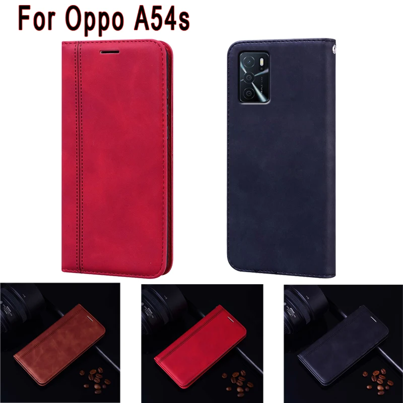 oppo phone cover CPH2273 Flip Phone Cover For Oppo A54s Case Magnetic Card Protective Book On For Oppo A 54s Case Wallet Leather Etui Hoesje Bag cases for oppo back