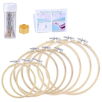 

LMDZ Embroidery Hoop Set, 3 Sizes Cross Stitch Hoops, Cross Stitch Circle, Embroidery Circle with 3 Sizes Sewing Needles