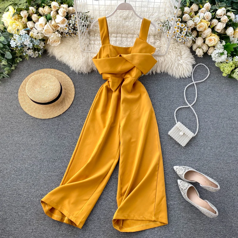 Teeuiear Slim 2020 Sexy Knot Jumpsuit Spaghetti Strap rompers Summer Full Length Women High Waist Playsuit Casual Beach Romper Teeuiear Slim 2020 Sexy Knot Jumpsuit Spaghetti Strap rompers Summer Full Length Women High Waist Playsuit Casual Beach Romper