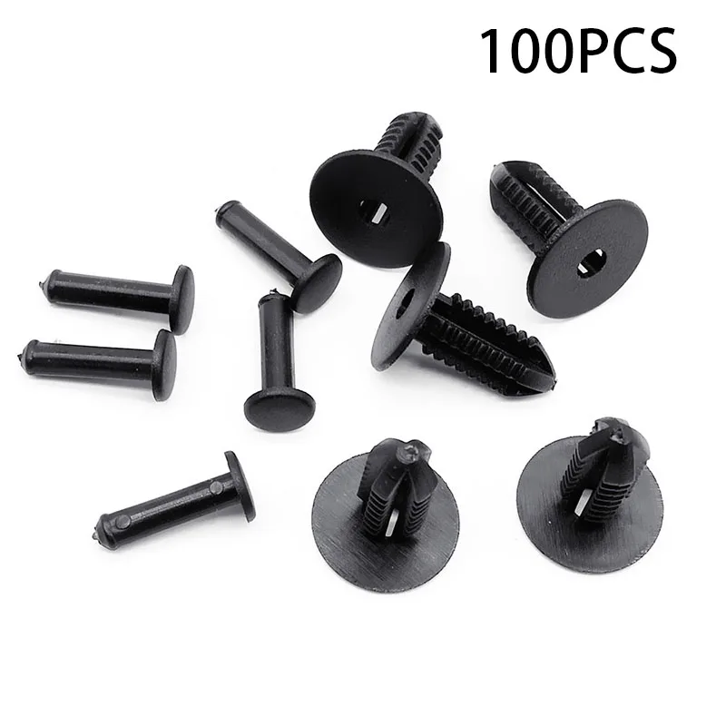 100 шт 7 мм Отверстие Пластиковые заклепки Крепежные Зажимы Push Pin подходит для автомобиля Авто КРЫЛО БАМПЕР