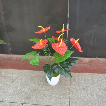 

Simulated Green Plants Anthurium Andraeanum Lind Artificial Flower Living Room Decoration Green Plant Floor Office Internet Cafe