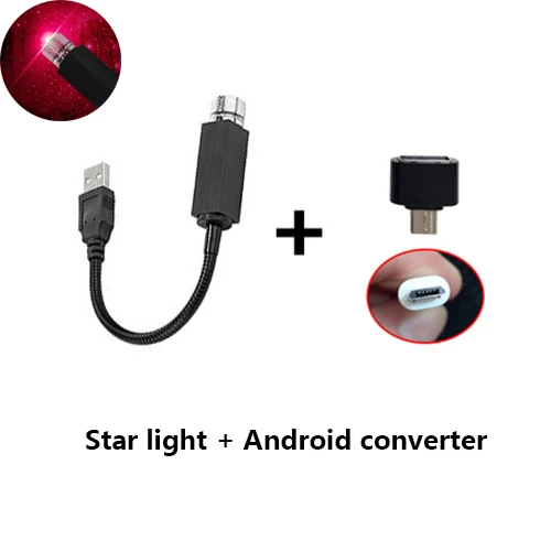 Red Android Светодиодный светильник USB для автомобиля на крыше, ночник, светильник, декоративный светильник USB, проектор - Испускаемый цвет: Red Android