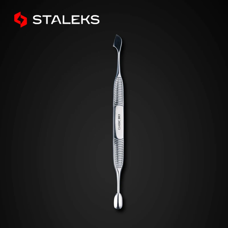 Stainless Steel Nail Cuticle Spoon Pusher Profession Double Head Dead Skin Remover Knife Manicure Nail Art Tool STALEKS PC-20-1