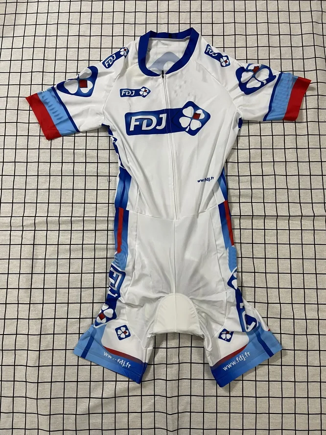 2016 FDJ Профессиональная команда белый кожаный костюм боди Летние комплекты