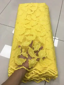 

African Sequins Net Mesh Lace Fabric High Quality Lace 2020 Voile Lace French Tulle Lace Nigerian Bead Lace Fabrics For Wedding