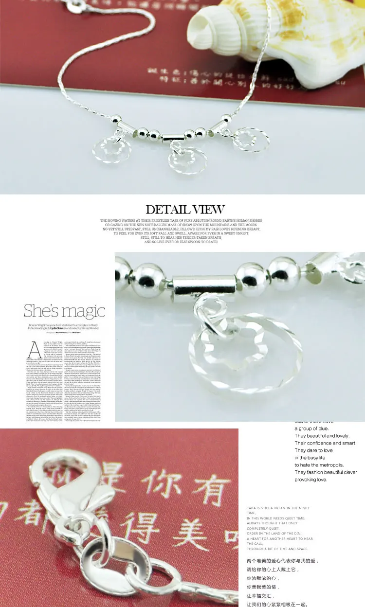 Модные красивые стерлингов silveranklets. s. для женщин Сплошной 925 серебряные браслеты .. милые девушки браслеты. очаровательная леди серебряные