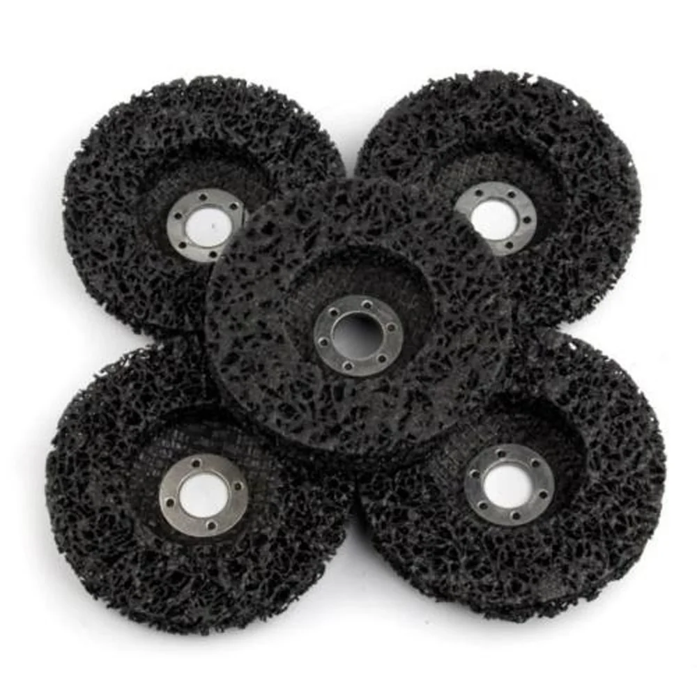 5pcs Grinding Wheels Poly Strip Disc Round Paint Rust Removal Clean