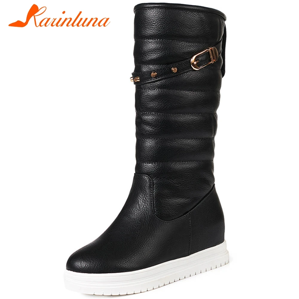 

Karinluna Large Size 43 Wholesale Increasing Heels Platform Shoes Woman Boots Female Slip On Warm Winter Boots Women Shoes