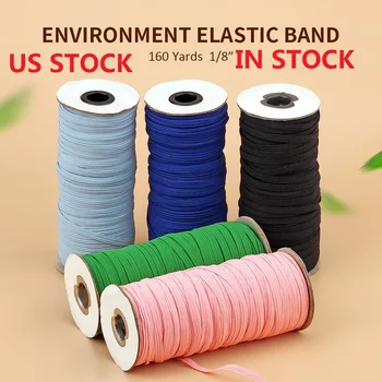 

6 Color In Stock 3mm 160 Yards Length DIY Braided Elastic Band Cord Knit Band Sewing 1/8 inch DIY Clothes Access Dropshipping