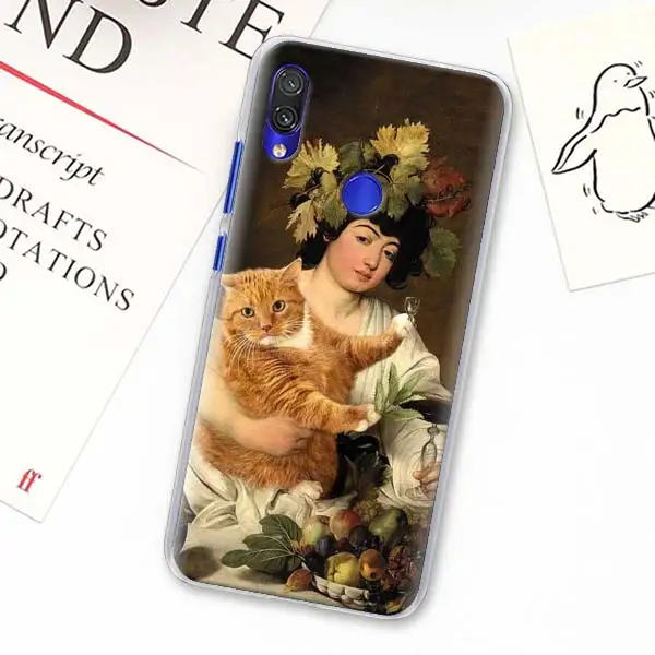 Забавный чехол для телефона Leonardo da Vinci MonaLisa Pat Cat для Redmi Note 5 6 7 8 Pro 8T S2 GO Redmi 7 7A 8A K20 Pro 6 6A 5 Plus Ha - Цвет: H07