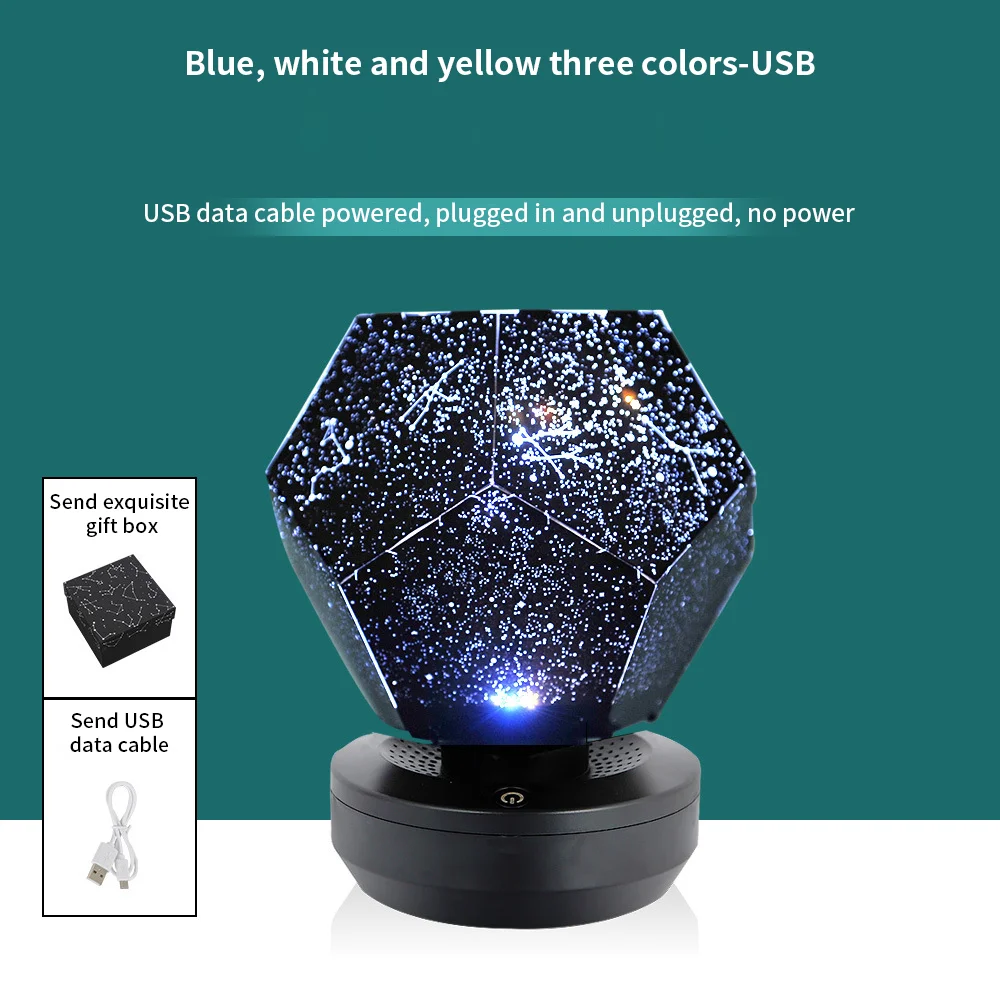 LED Galaxy Star Projector Lamp Starry Sky Night Light Plug In Projektor  Gwiazd Valentines Day Gift