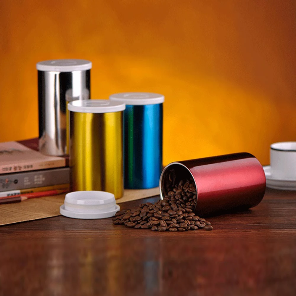 

Kitchen Airtight Dry Food Storage Containers Space Saver Pantry Stainless Steel Coffee Jar Spices Jar Salt Sugar Storage