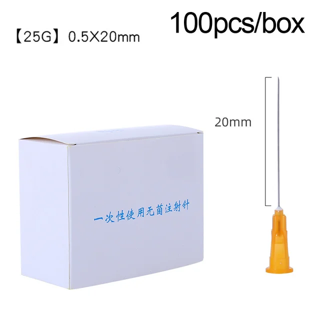 100pcs Painless small needle painless beauty ultrafine 32G 30G 26G 23G 18G 16G syringes Korean Needles Eyelid Tools Green