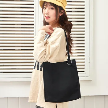 

Ladies Shoulder Bag New Simple Fashion Pure Color Environmental Canvas Bag