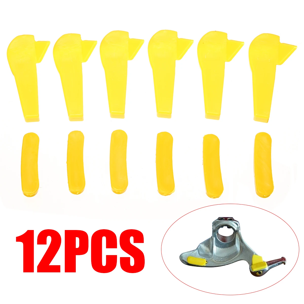 Mayitr 12pcs Yellow Plastic Tyre Tire Changer Mount Demount Duck Head Insert Rim Protector Accessories Tool