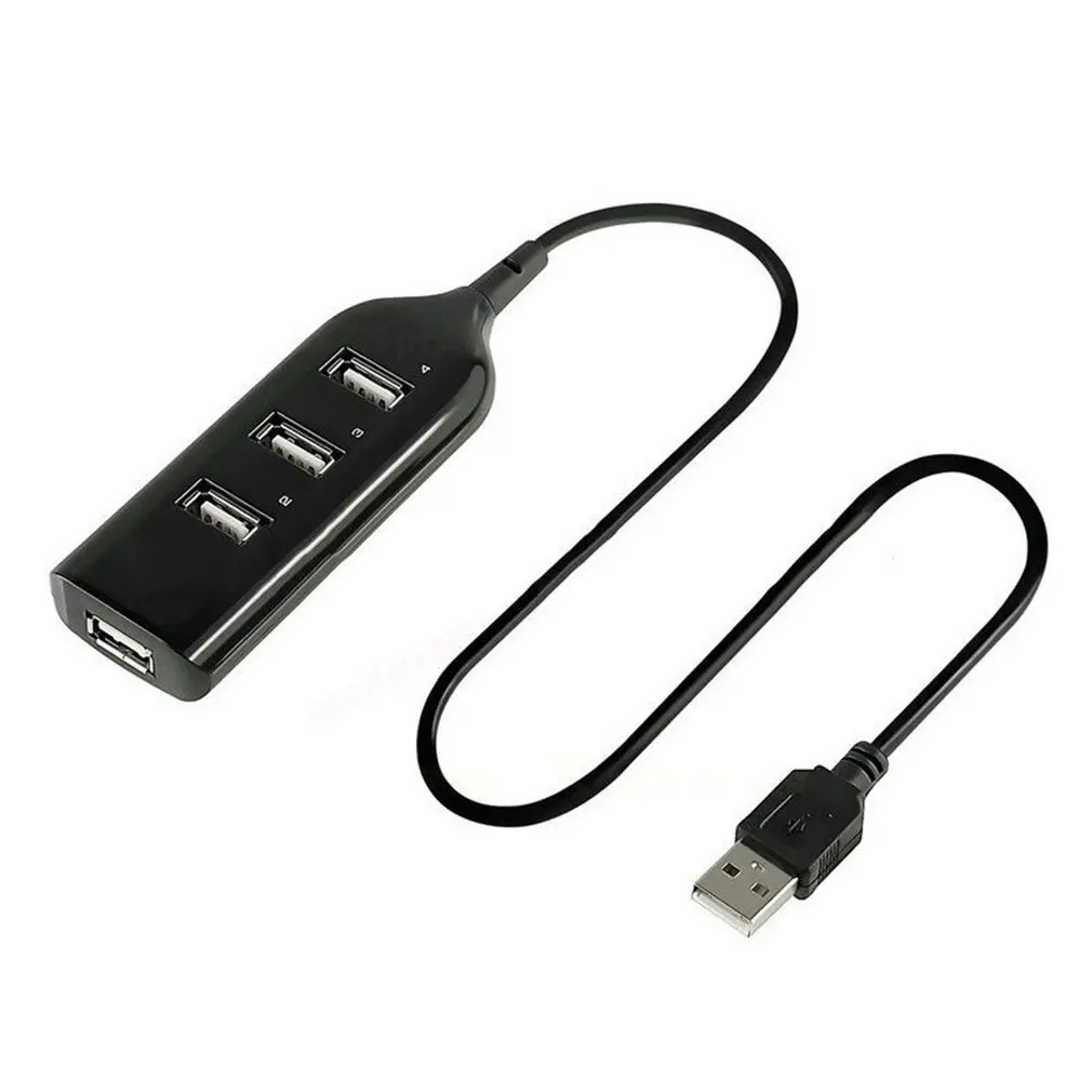 Портативный 4 Порты и разъёмы USB 2,0 High Speed USB HUB портативных ПК тонкий маленький мини USB разветвитель адаптер для мобильного телефона портативных ПК
