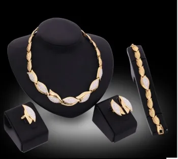 

2set/lots low price high quality crystal diamond jewelry wedding bride set necklace earings bracelet ring (22.12nn
