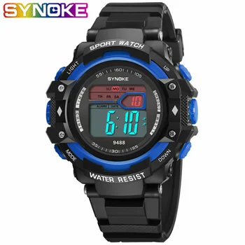 

SYNOKE Sports Electronic Watch Men 3Bar Waterproof LED Display Watches Alarm Clock Fashion Military Xfcs Zegarek Elektroniczny