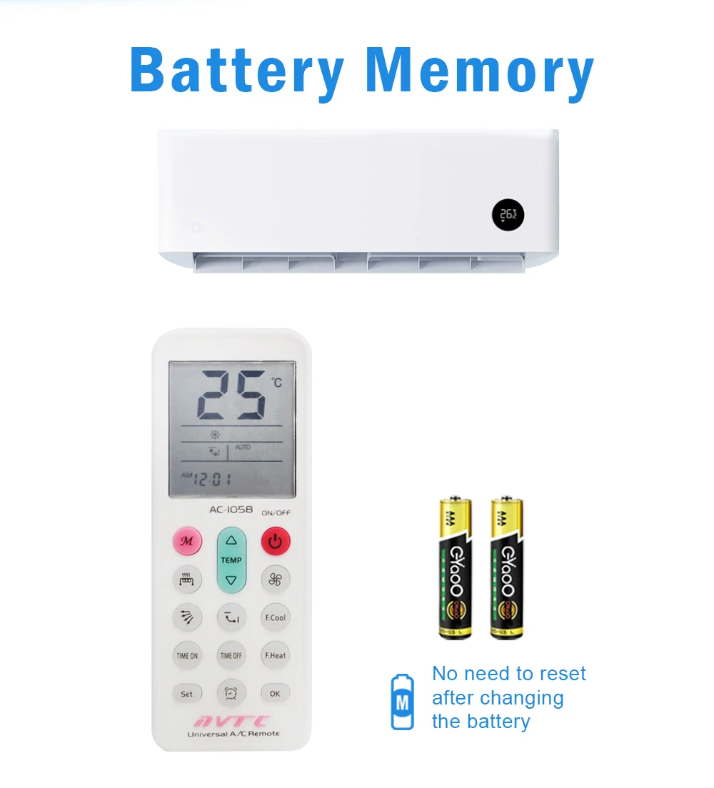 Télécommande universelle sans fil pour climatiseur  AC-1058-1
