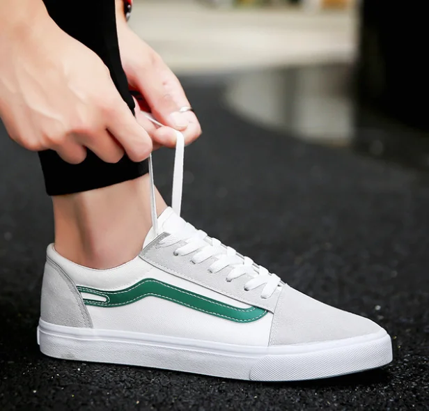 Мужская обувь повседневные парусиновые дышащие кроссовки на плоской подошве для