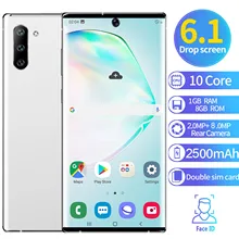 NOTE10 10 ядерный 6,1 дюймовый HD экран Android 9,1 1G+ 8G gps 3g звонок смартфон профессиональный модный Многофункциональный Смартфон