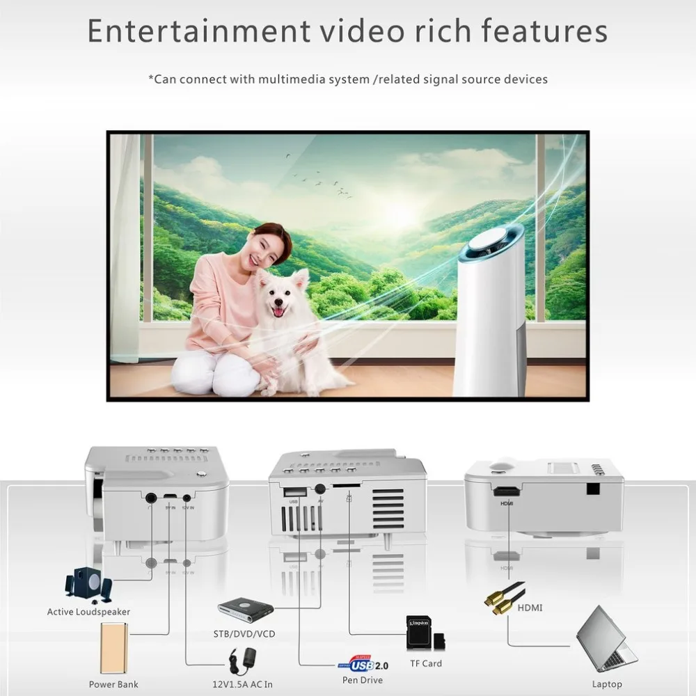 Uc28c + Projetor em Casa Led para Entretenimento de Teatro em Casa Mini Miniatura Portátil hd Projeção Projetor 1080 p Mod. 173785 10 High Quality Computador e Escritório