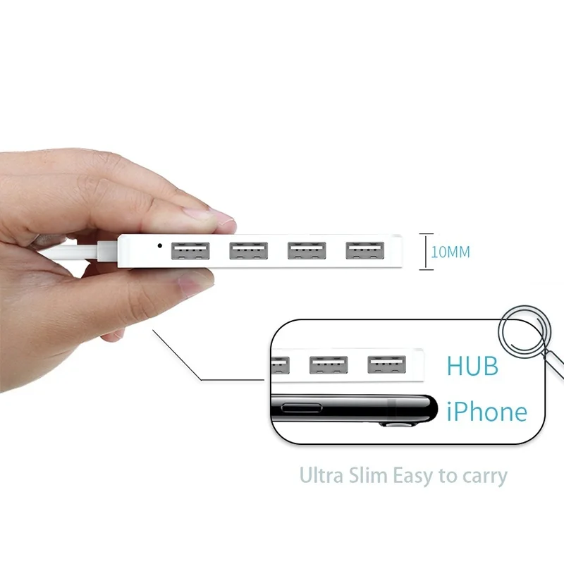 Горячая Распродажа, новинка, 4 USB 2,0 порта, концентратор, скоростной разветвитель, адаптер, аксессуары для ноутбуков, адаптер питания, Usb интерфейс для ноутбука, удлинитель